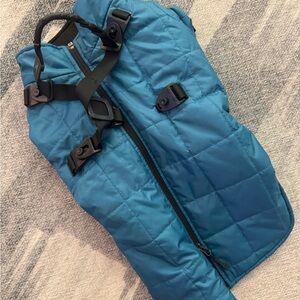 Teal Quilted Dog Coat with Adjustable Straps